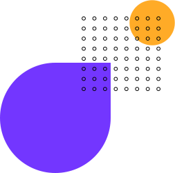 an orange and a purple object are shown.